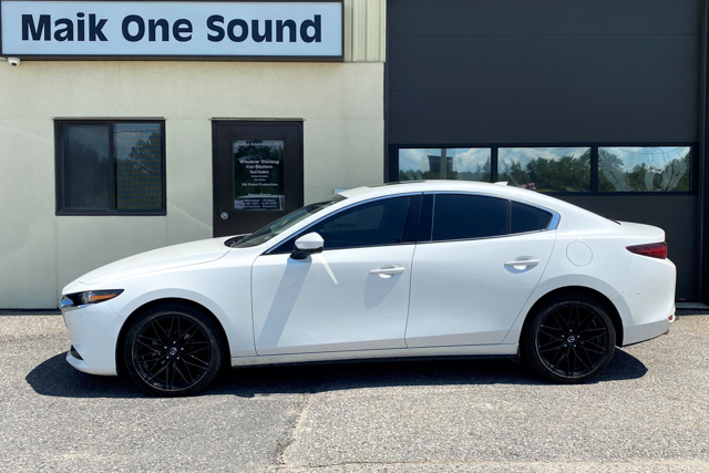 2023 Mazda3 with computer-cut window tint installation in North Bay